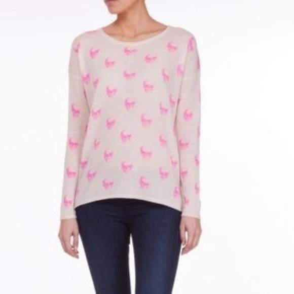 NWT $190 Skull Cashmere Cotton Skull Print Knit Top S - Picture 7 of 9